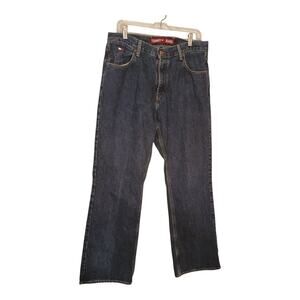 Vintage Tommy Hilfiger Jeans Mens 34" X 32" Blue Y2K Wide Leg Dark Wash EUC